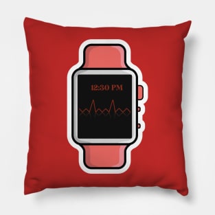 Smart Watch with Straps Sticker design vector illustration. Technology object icon concept. Smart technology device symbol sticker vector design with shadow. Pillow