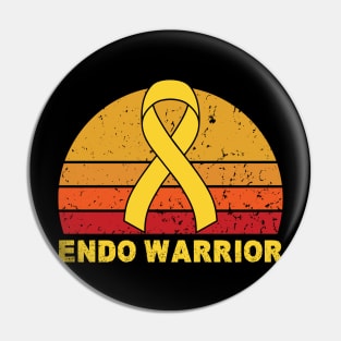 Endo Warrior Endometriosis Vintage Retro Sunset Pin