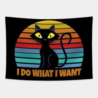 Vintage Black Cat Lover Tapestry