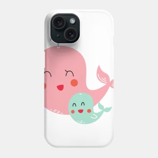 Mom and Baby Whale pink Phone Case