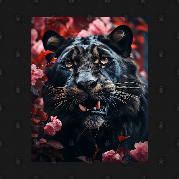 Floral Black Lion by Shibuz4.art