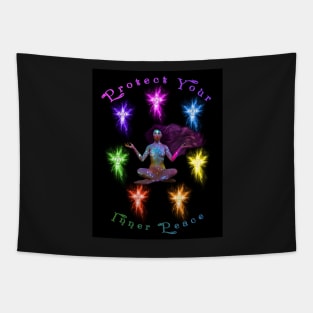 Protect Your Inner Peace Woman Chakra Tapestry