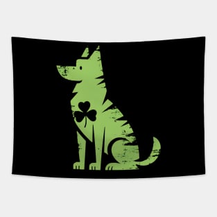 german shepherd Irish Clover St Patrick Day Tapestry