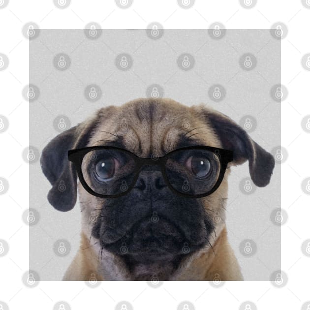 Geek Pug - Print / Home Decor / Wall Art / Poster / Gift / Birthday / Pug Lover Gift / Animal print Canvas Print by luigitarini