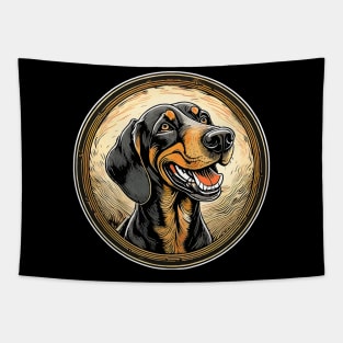 Black and tan coonhound Tapestry