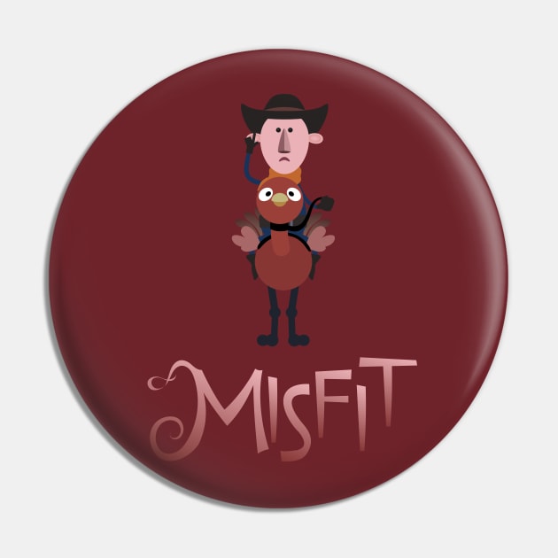 Misfit - Ostrich-Riding Cowboy Pin by JPenfieldDesigns