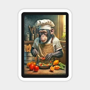 Chimpanzee Chef in the Kitchen Magnet