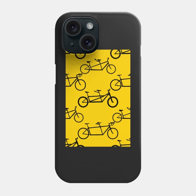 Tandem types pattern - black on yellow Phone Case by ashalye
