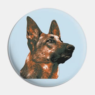 German Shepherd Illustration Pin