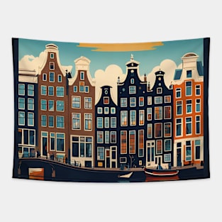 Amsterdam Modern Travel Poster Advert Tapestry