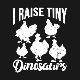 I Raise Tiny Dinosaurs Vintage Retro 70's Chicken Silhouette T-Shirt