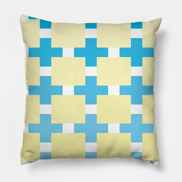 A mosaic in blue and beige colors Pillow by DomRafael