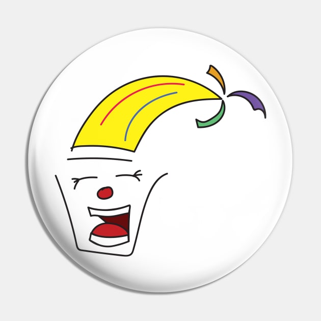 Hand drawn laughing clown Pin by sigdesign