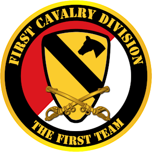 1st Cavalry Div -Red White - The First Team Magnet