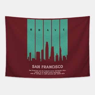 silhouette city san fransisco Tapestry