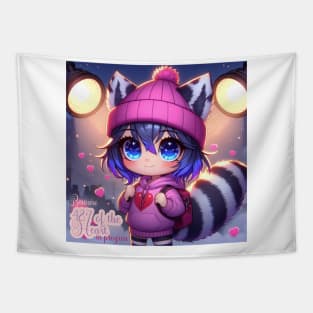 Cute Raccoon - 487 of the Heart Tapestry