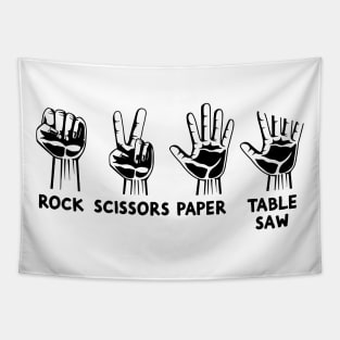 Carpenters Rock Paper Scissor Table Saw Tapestry