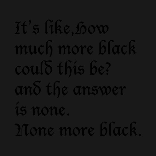 None More Black by iceagethaws