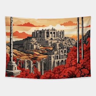 Aspendos Turkey Vintage Retro Travel Tourism Tapestry