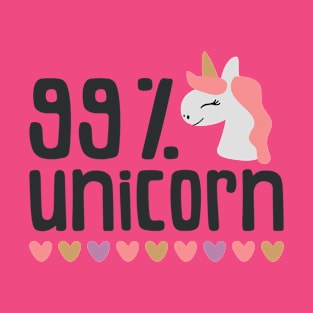 Funny 99 percent unicorn design , unique unicorn T-Shirt