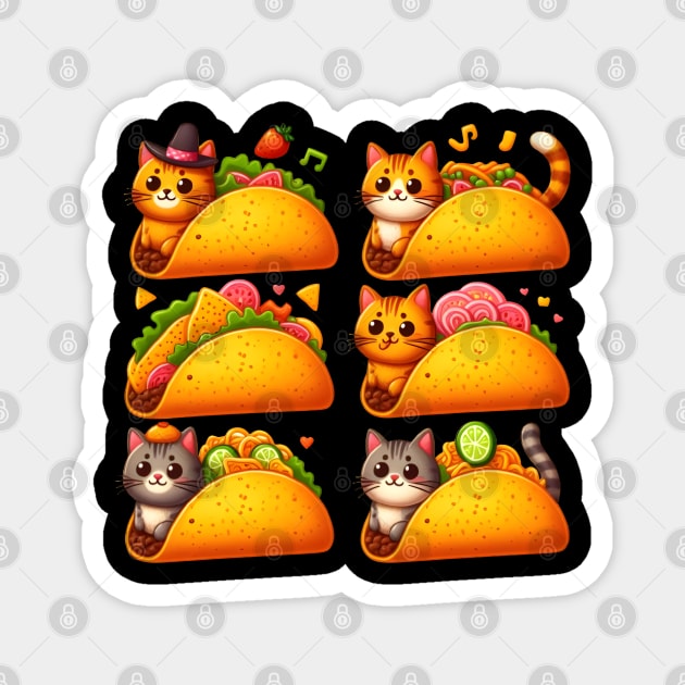 Feline Fiesta in a Taco Magnet by coollooks