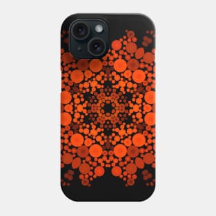 Dot Mandala Flower Orange and Black Phone Case