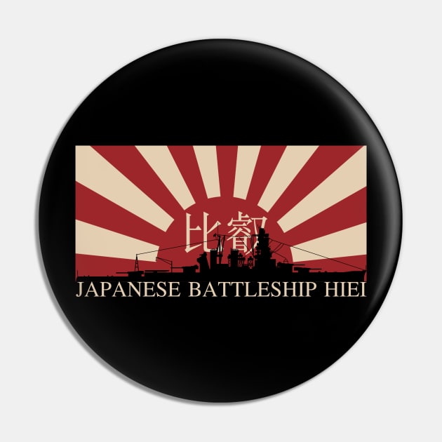 Japanese Battleship Hiei Rising Sun Flag Gift Pin by Battlefields