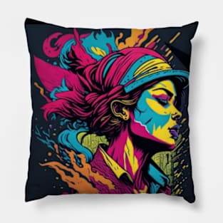 Urban Canvas - Street Art Extravaganza Pillow