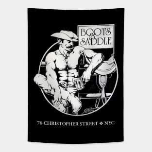 Boots and Saddle Vintage Gay Retro NYC Tapestry