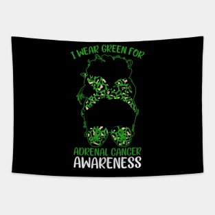 Messy Bun I Wear Green for Adrenal Cancer Awareness Tapestry