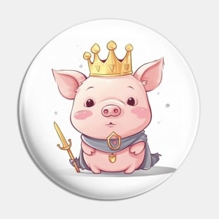 Kawaii King Piggy, Cartoon Pin