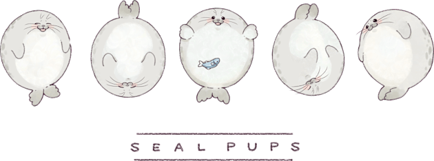 Chilling Seal Pups Kids T-Shirt by You Miichi