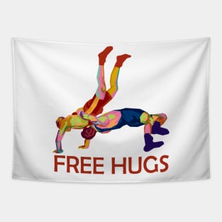 wrestling free hugs Tapestry