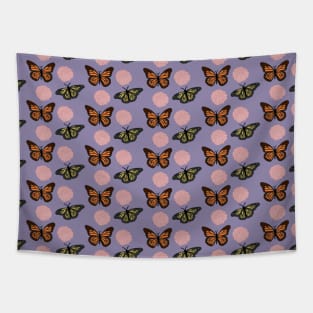 Aesthetic Purple Butterfly Pattern by Courtney Graben Tapestry