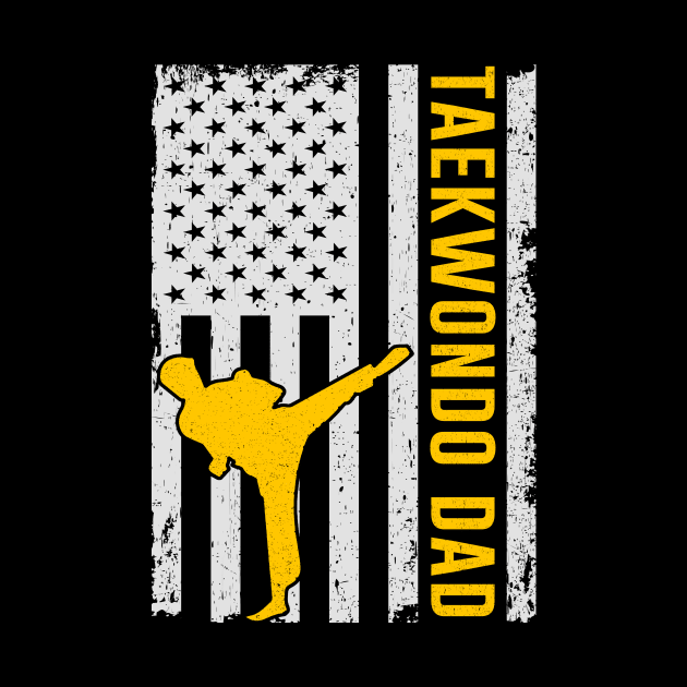 USA Taekwondo Dad American Flag Fathers Day Gift by kateeleone97023