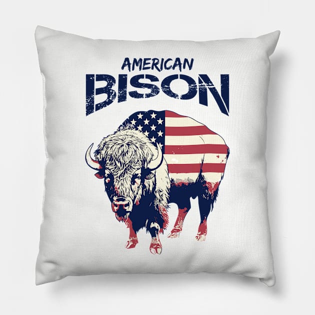 American Bison Pillow by Yopi