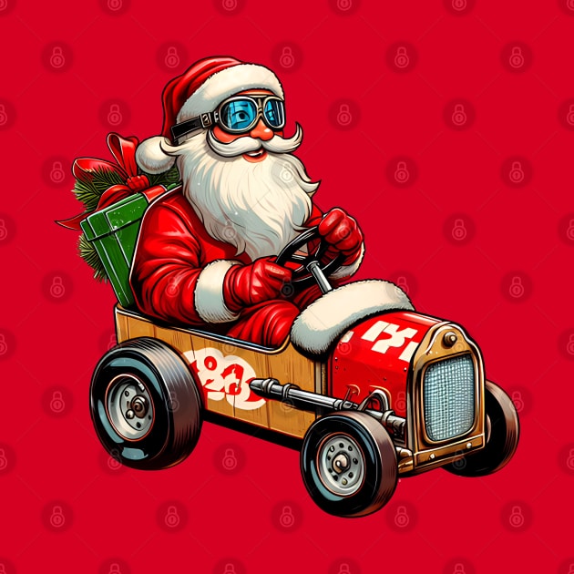 Santa Claus Pine Box Derby Racer Christmas Humor by E