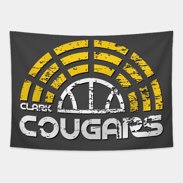 Clark Cougars Basketball Tapestry by Fresh Fly Threads