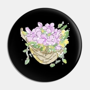 Hanging Flower Basket Pin