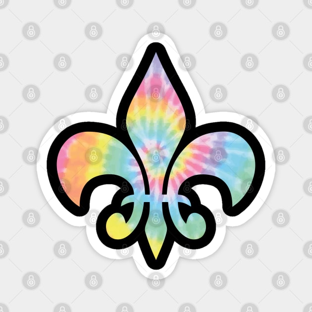 Pastel Tie Dye Fleur de Lis Magnet by aterkaderk