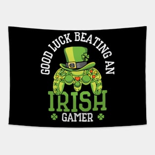 St. Patrick's Day Gaming Shamrock Gamer Video Games Tapestry