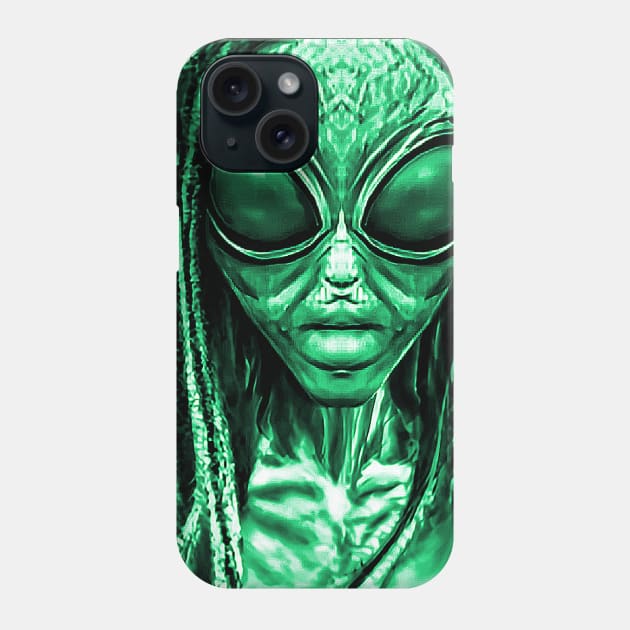 Funny Retro Dreadlock Alien Invader Vintage Sci-fi Space Planet X Phone Case by PlanetMonkey