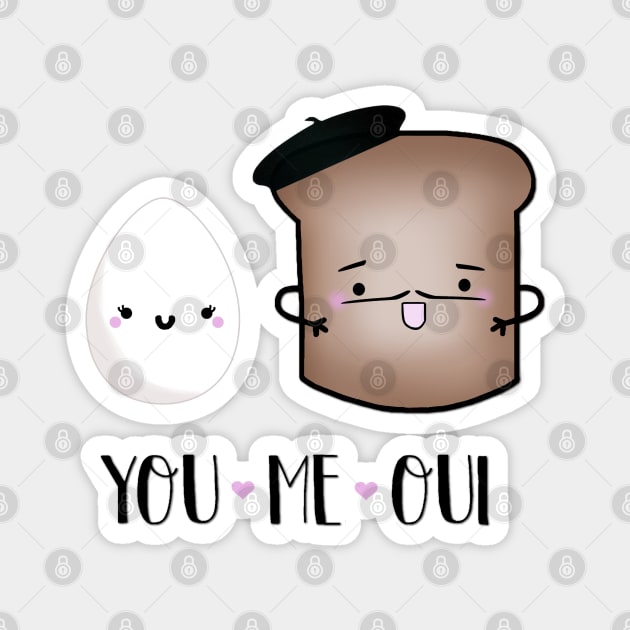 You, Me, Oui Magnet by staceyromanart