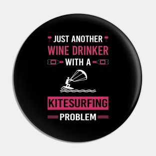 Wine Drinker Kitesurfing Kitesurf Kitesurfer Pin