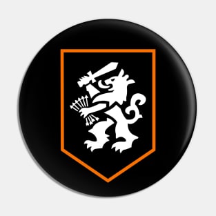 orange Netherlands lion emblem. Pin