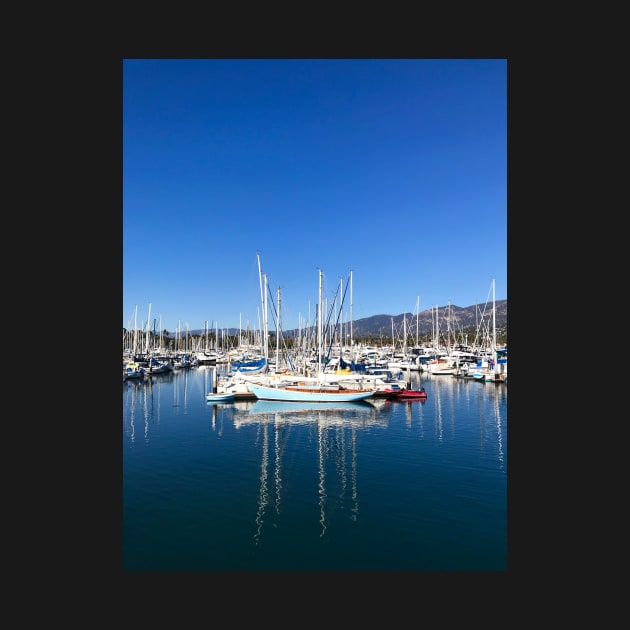 Yacht Harbor with Sailboats by ephotocard