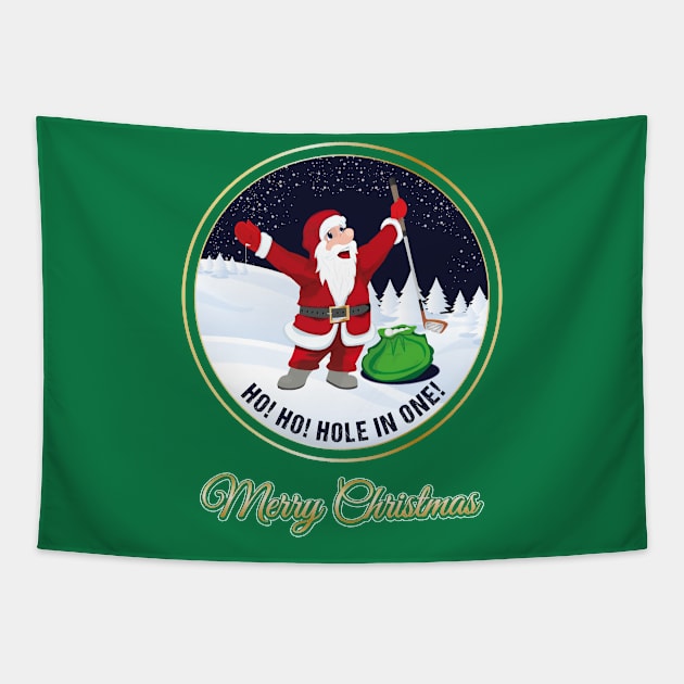 Santa Golf Season's Greetings for Golfer Golf Club Christmas Card Tapestry by stearman