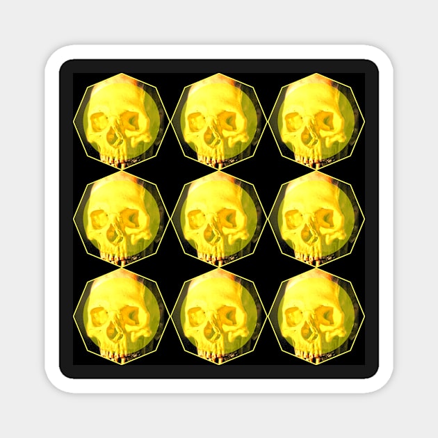 Yellow Skull Magnet by Bethany-Bailey