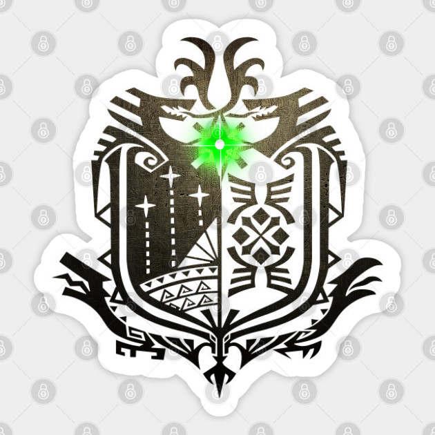 monster hunter world logo monster hunter sticker teepublic monster hunter world logo