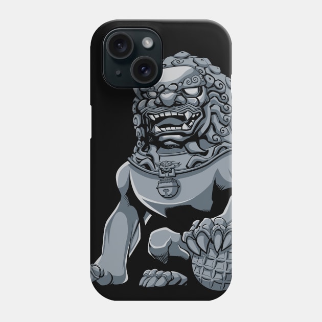 Chinese Lion Iron Phone Case by Malchev